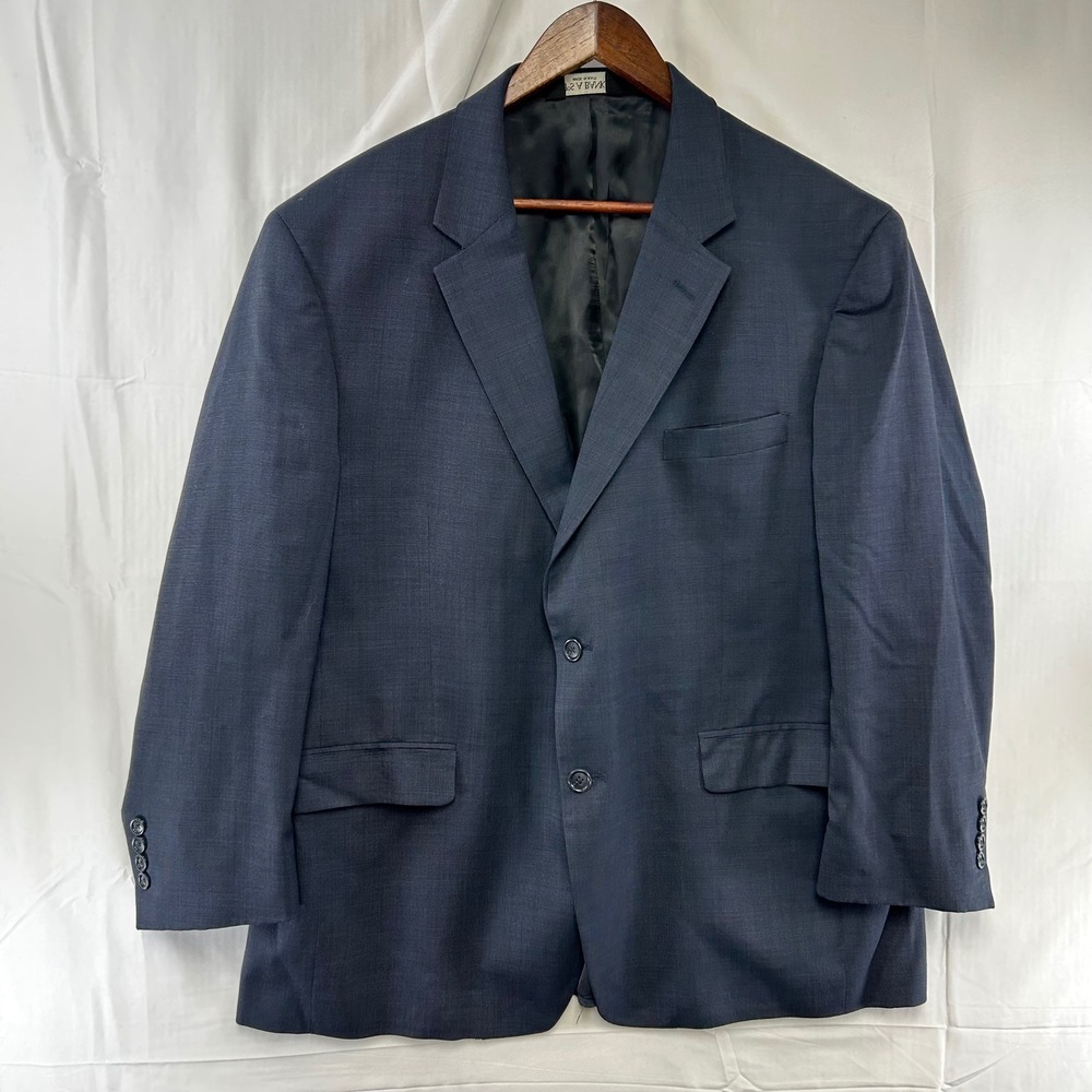 Jos. A. Bank Blazer Mens 46S Navy Blue Wool Two Button Sport Coat